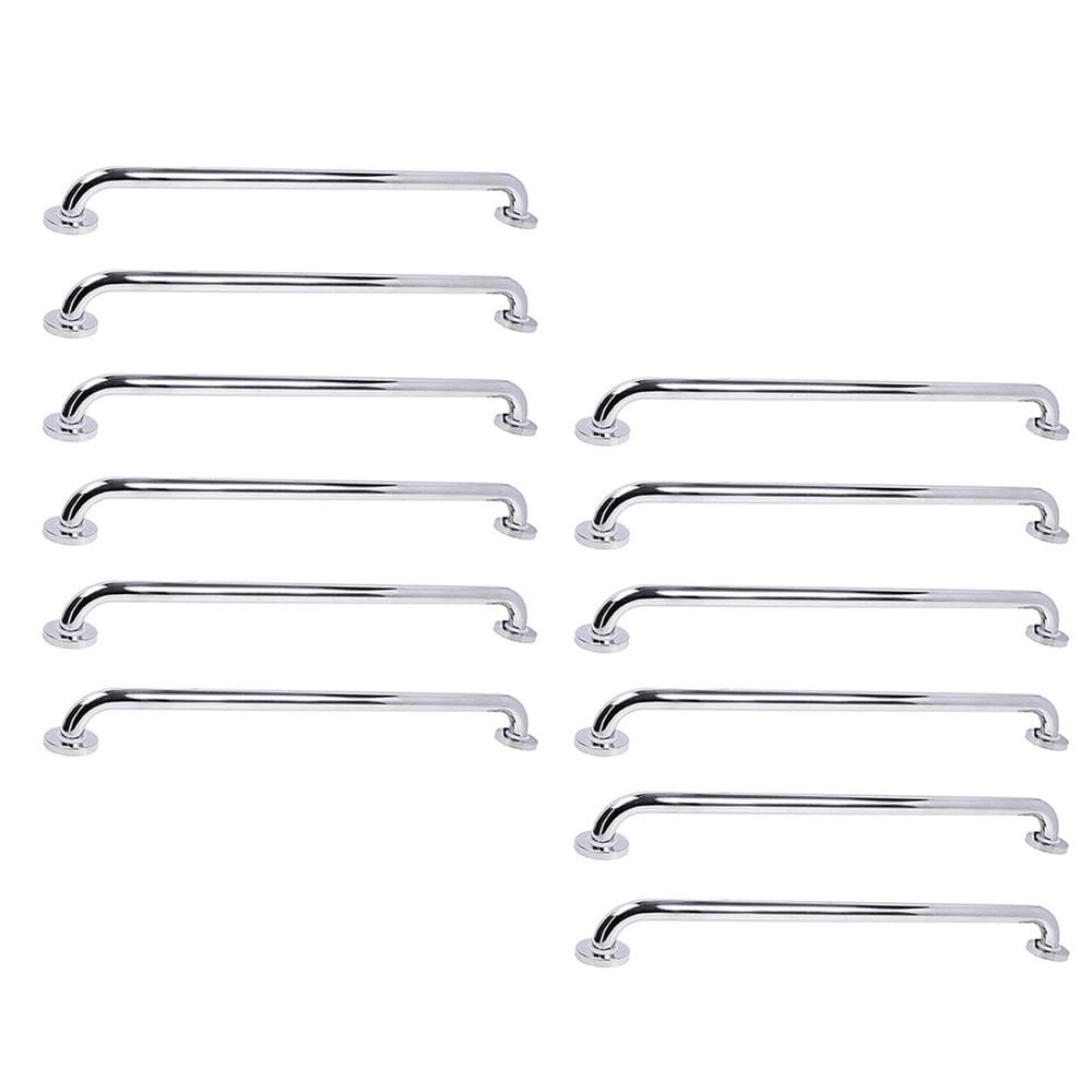 Barra de Apoio 70cm Inox Kit 12 Unidades Idoso Deficiente Gestante Criança Casa Banheiro Box Segurança Proteçao Suporte Resistente Acessibilidade