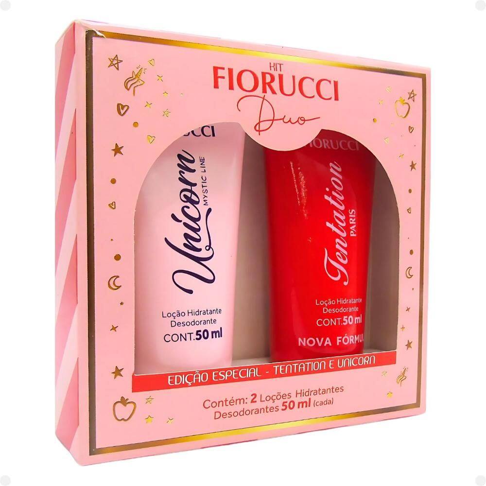 Kit Duo Loção Hidratante Fioruci Unicorn e Tentantion 50ml
