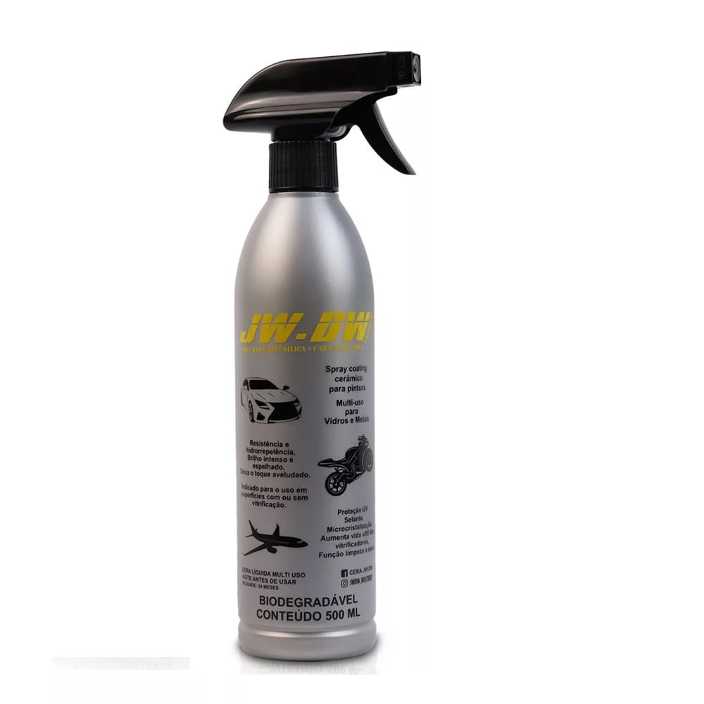 Cera Liquida Automotiva JW-DW Nano Sio2 Multiuso Para Vidros e Metais Biodegradável
