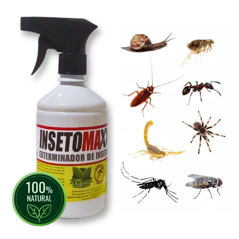 Inseticid@ Mata Insetos Barata Formiga Cupim 100% Natural Ecológico Insetomax 500ml