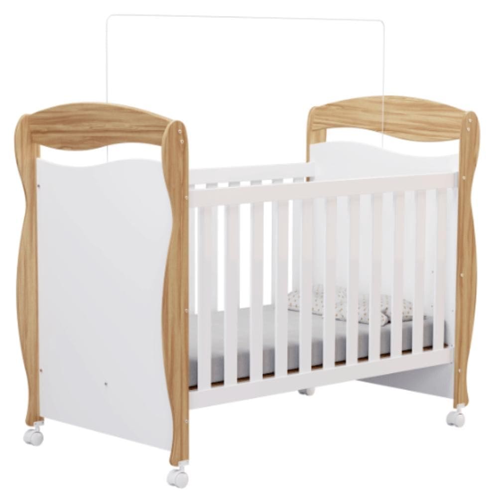 Berço Peroba Junior Americano Branco com Amêndoa Infantil