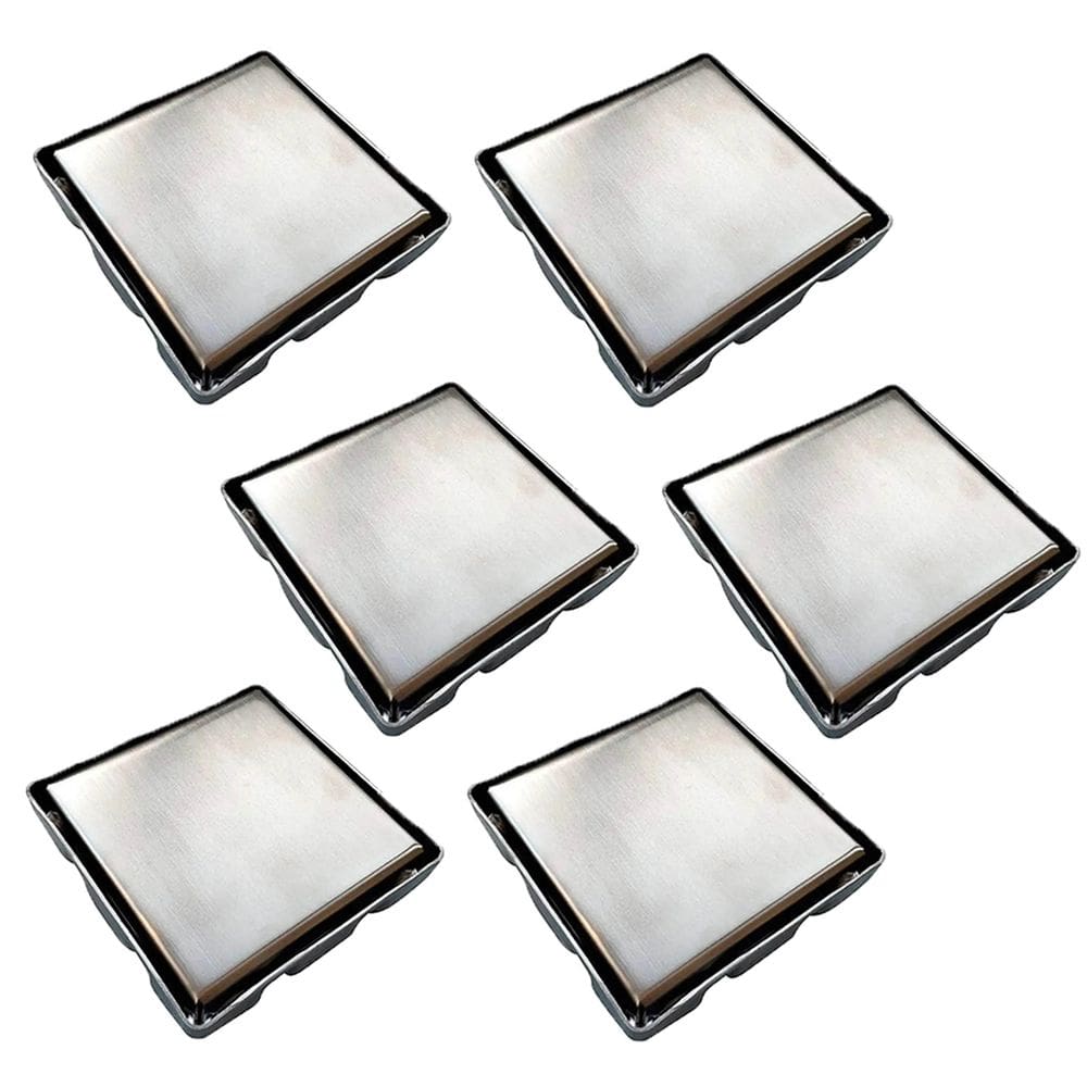 Ralo Oculto Invisivel 15x15 Inox Kit 6 Uni Anti Odor Box Banheiro Lavanderia Cozinha Seguro