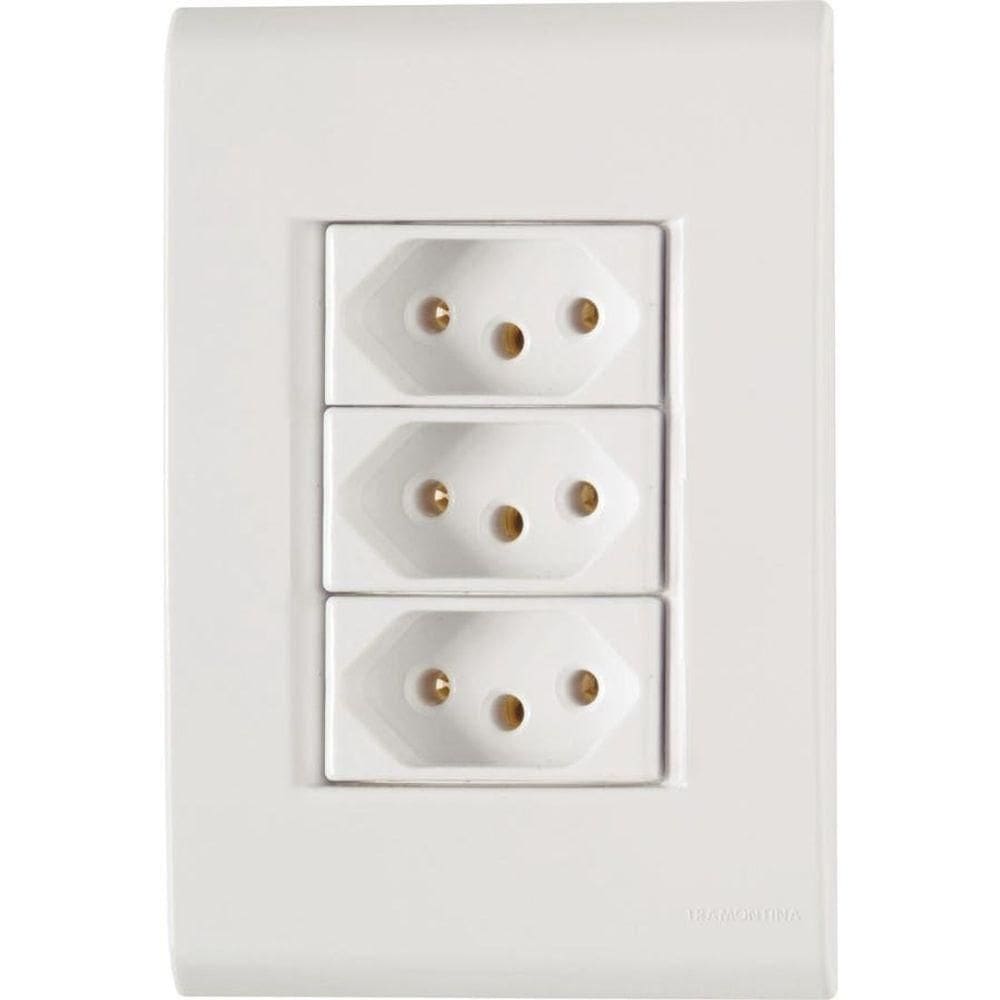 Conjunto 4" X 2" De 3 Tomadas 2p+t 20a 250v - Tramontina