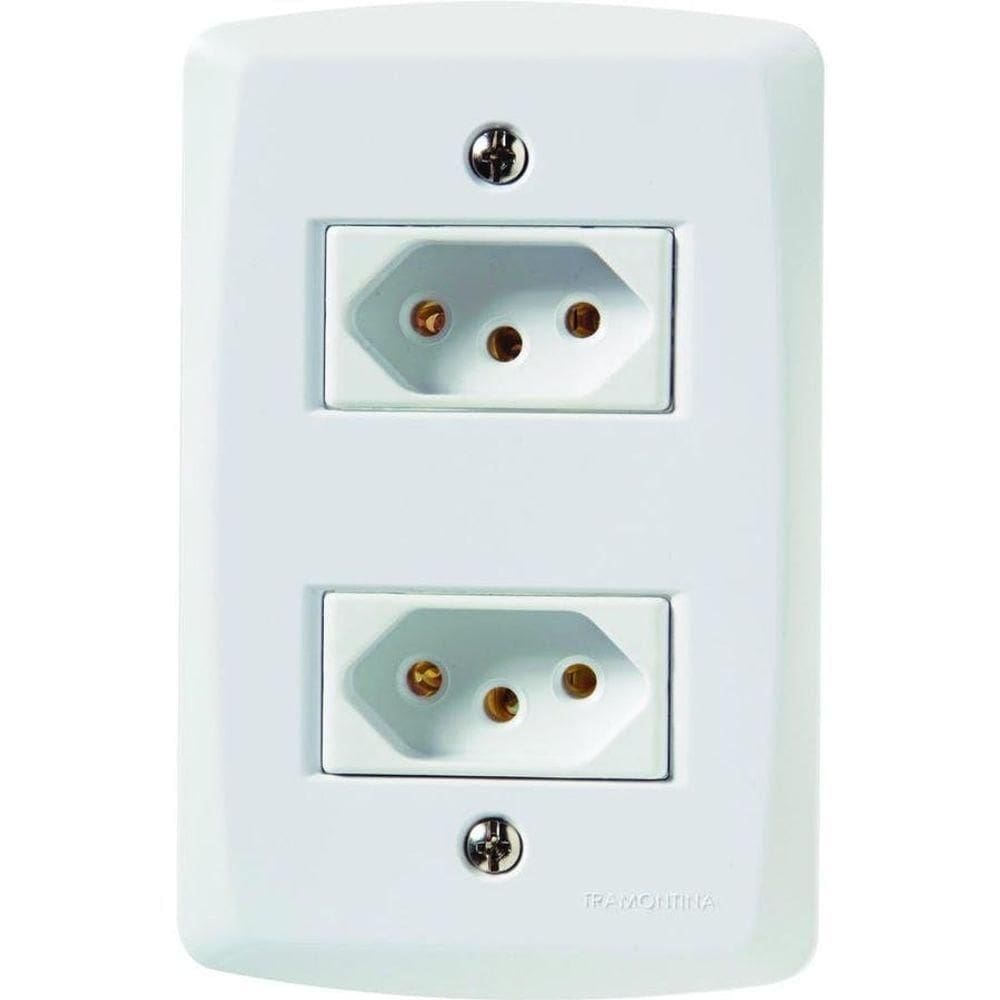 Conjunto 4 X 2 Com 2 Tomadas 2p+t 20a 250v Lux2 Branco - Tramontina
