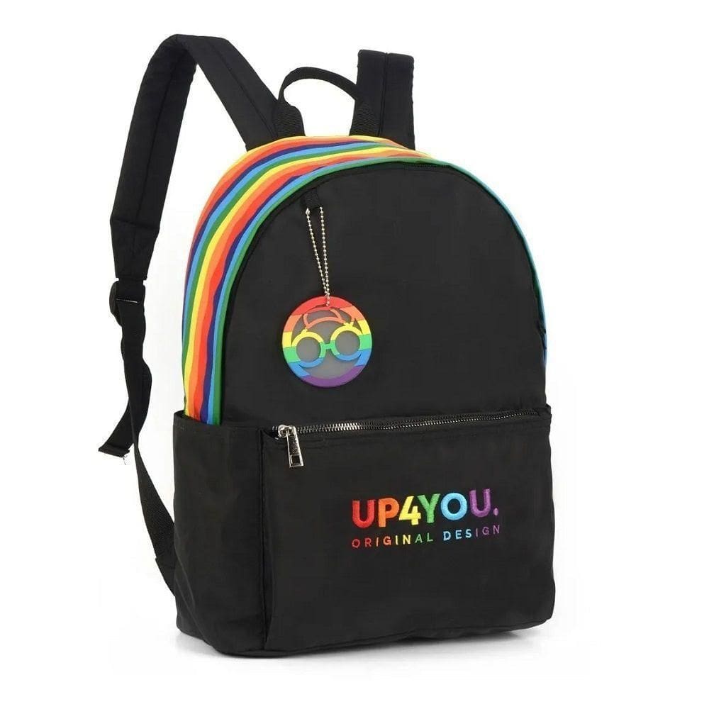 Mochila De Costas Preta Rainbow Up4yyou