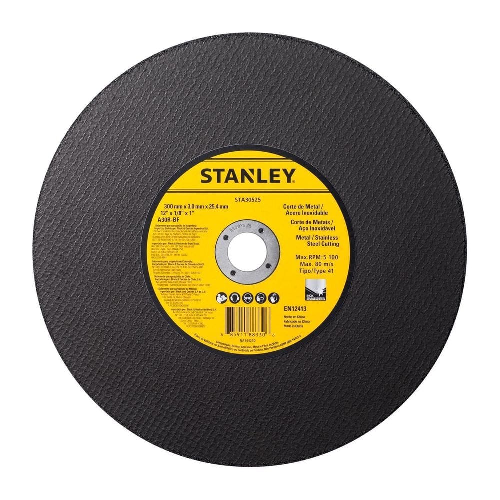 Disco De Corte de Metal 12" x 1/8" x 1" STA30525 Stanley - Unica Unico