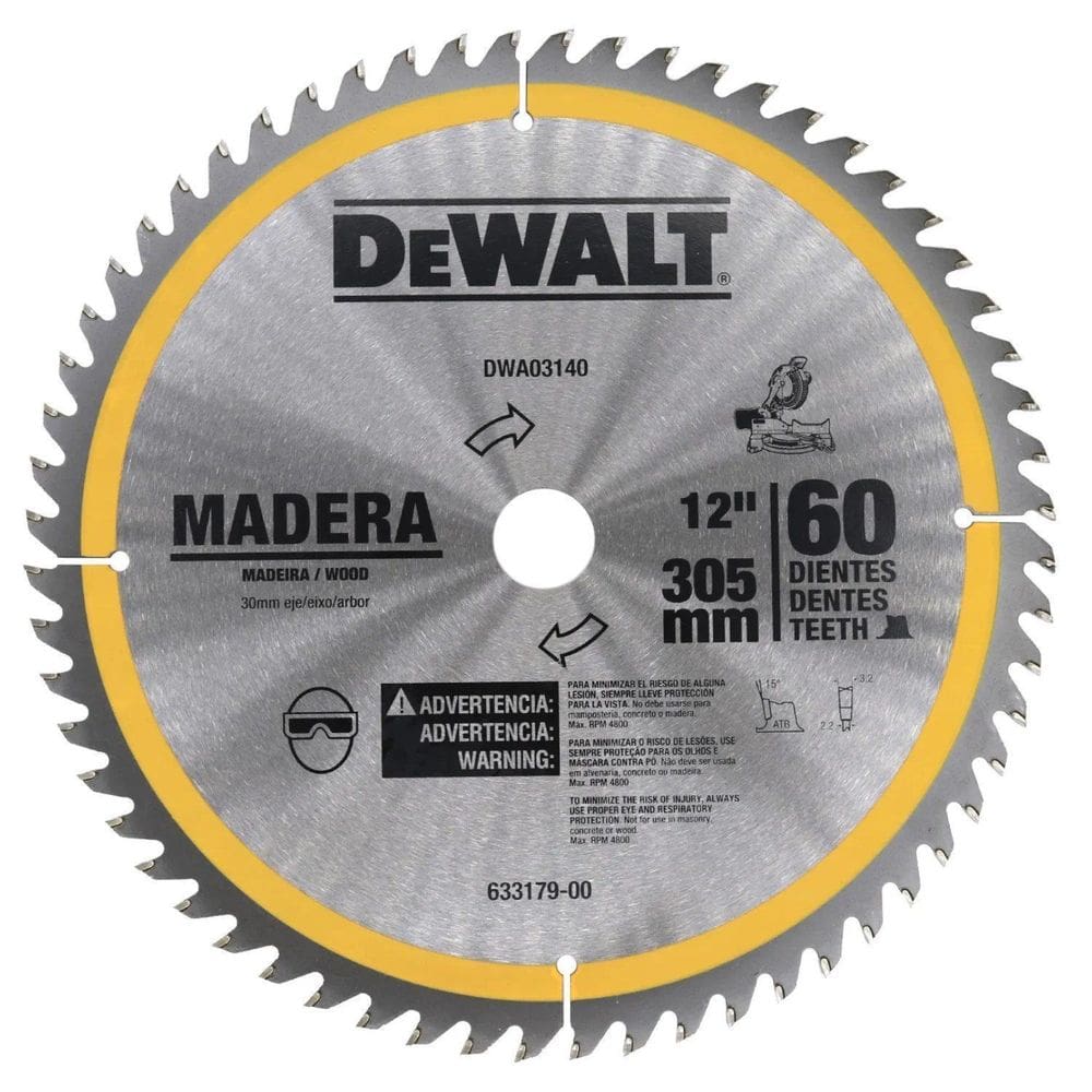 Lâmina Serra Esquadria 12” 60 Dentes Madeira DWA03140 DeWalt - Unica Unico