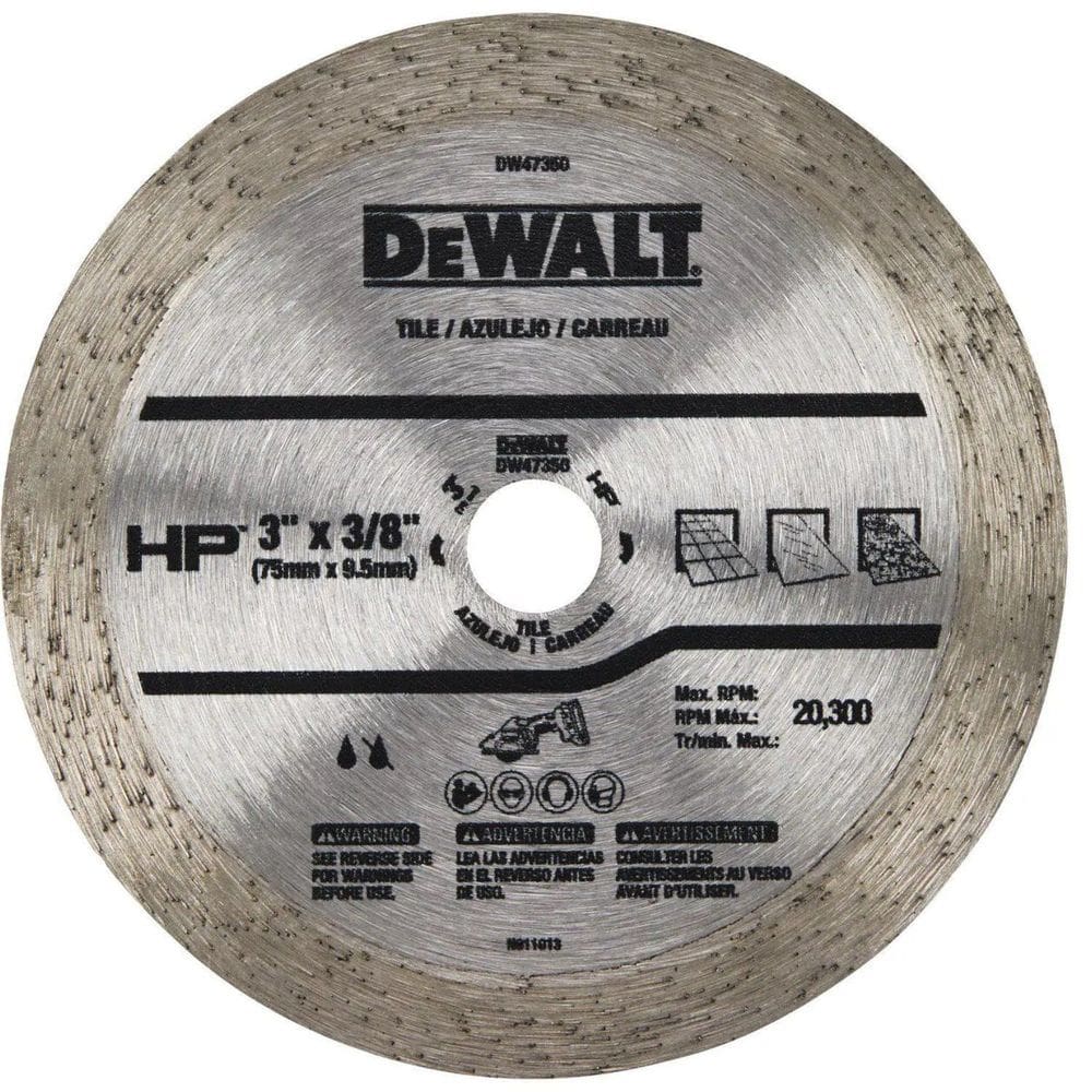 Disco Diamantado Liso 3" x 3/8" (76 x 9,5mm) DW47350 DeWalt - Unica Unico
