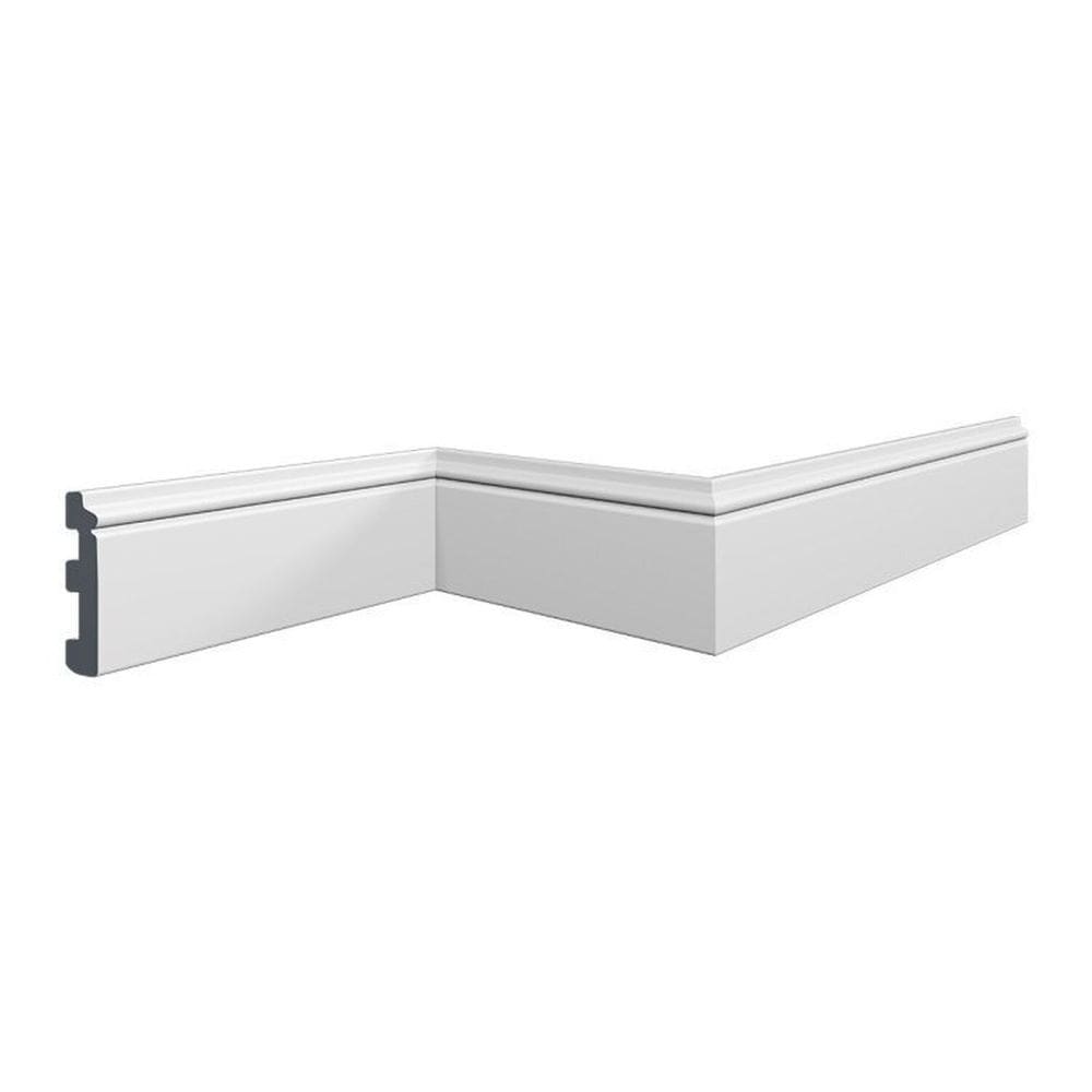 Kit com 20 Barras Rodapé de Poliestireno 8cm X 13mm X 2m Cf11 Hd Homestar 40m Branco