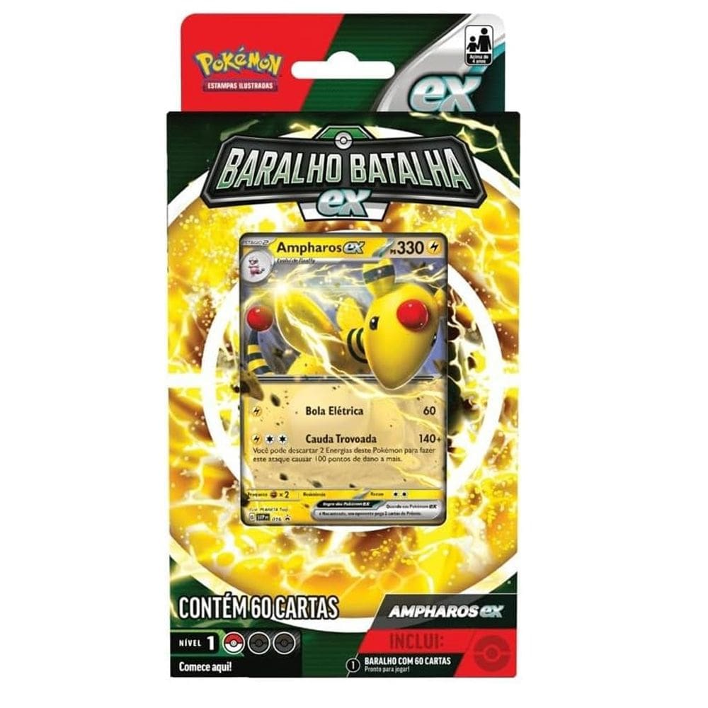 Pokémon Baralho Deck Batalha ex Ampharos 60cartas