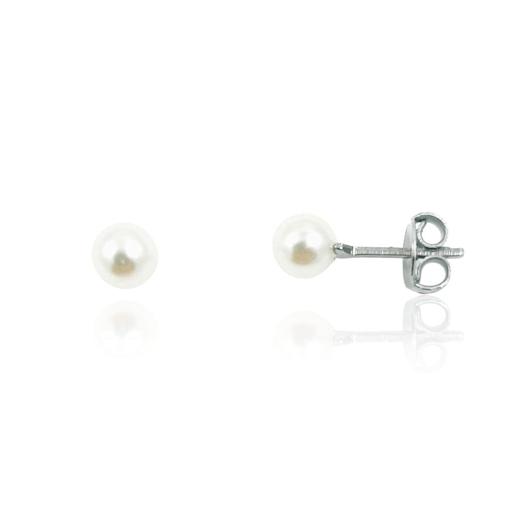 Brinco Solitário Pérola 5mm Aço Inoxidável Antialérgico