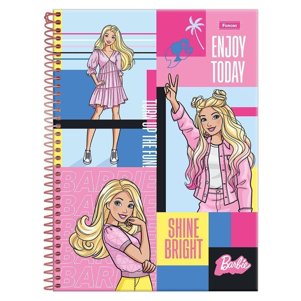 Caderno Univ 1 Matéria 80Fls Barbie Shine Bright Foroni