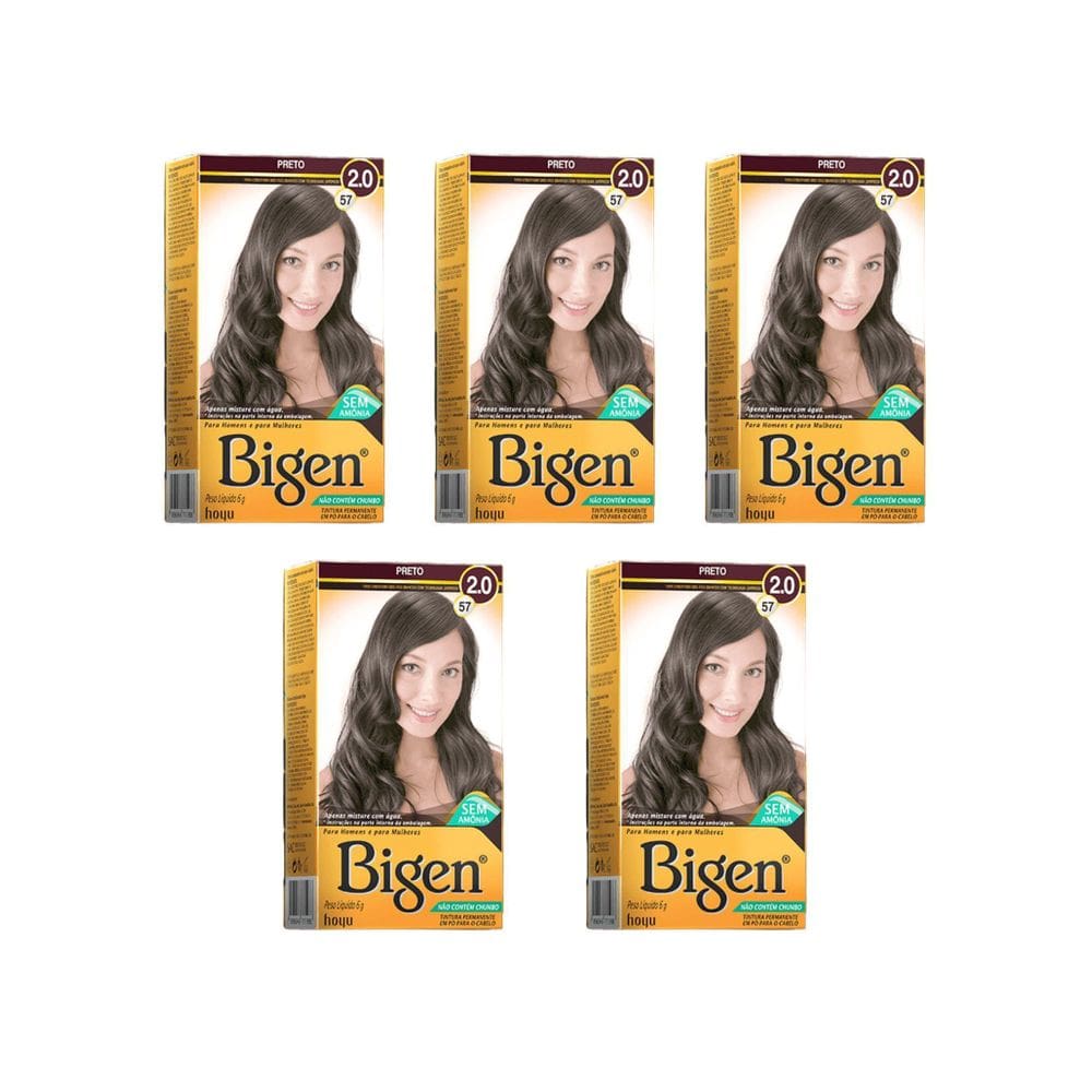 Coloraçao Bigen 57 Preto - Kit C/5Un