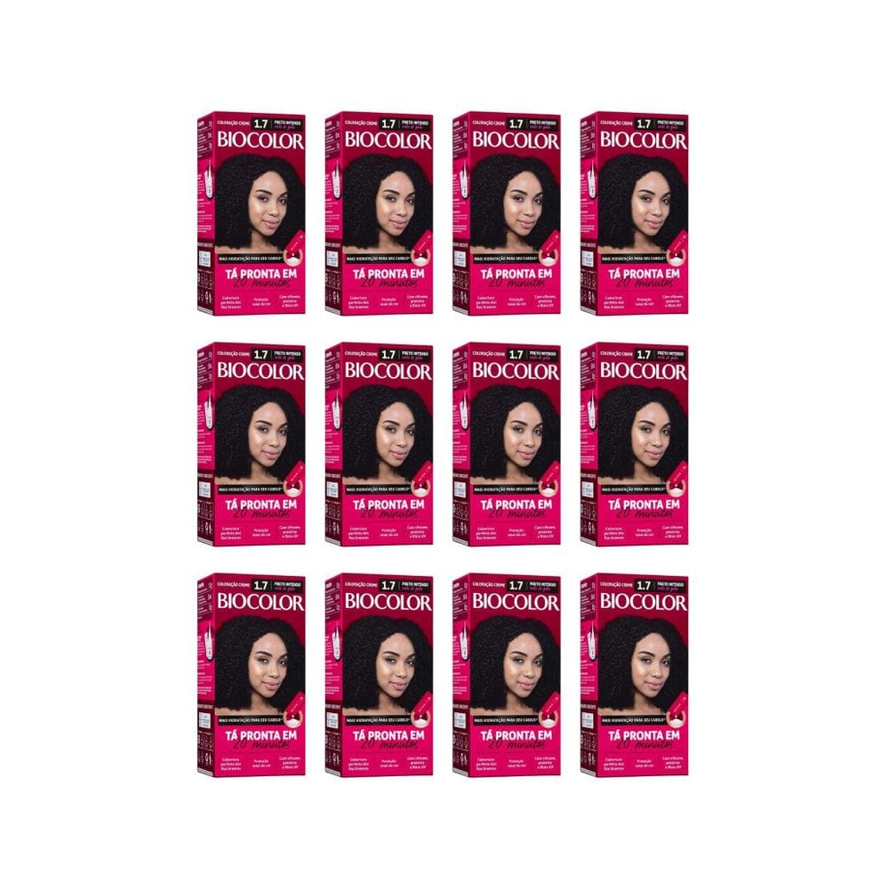 Coloraçao Biocolor Creme 1.7 Preto Int - Kit C/12Un