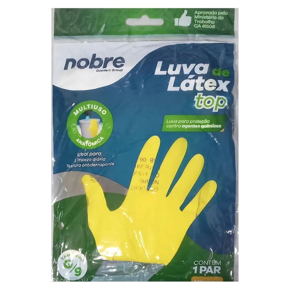 Luva De Borracha/Latex Top G Amarela Ca 41506 - Nobre