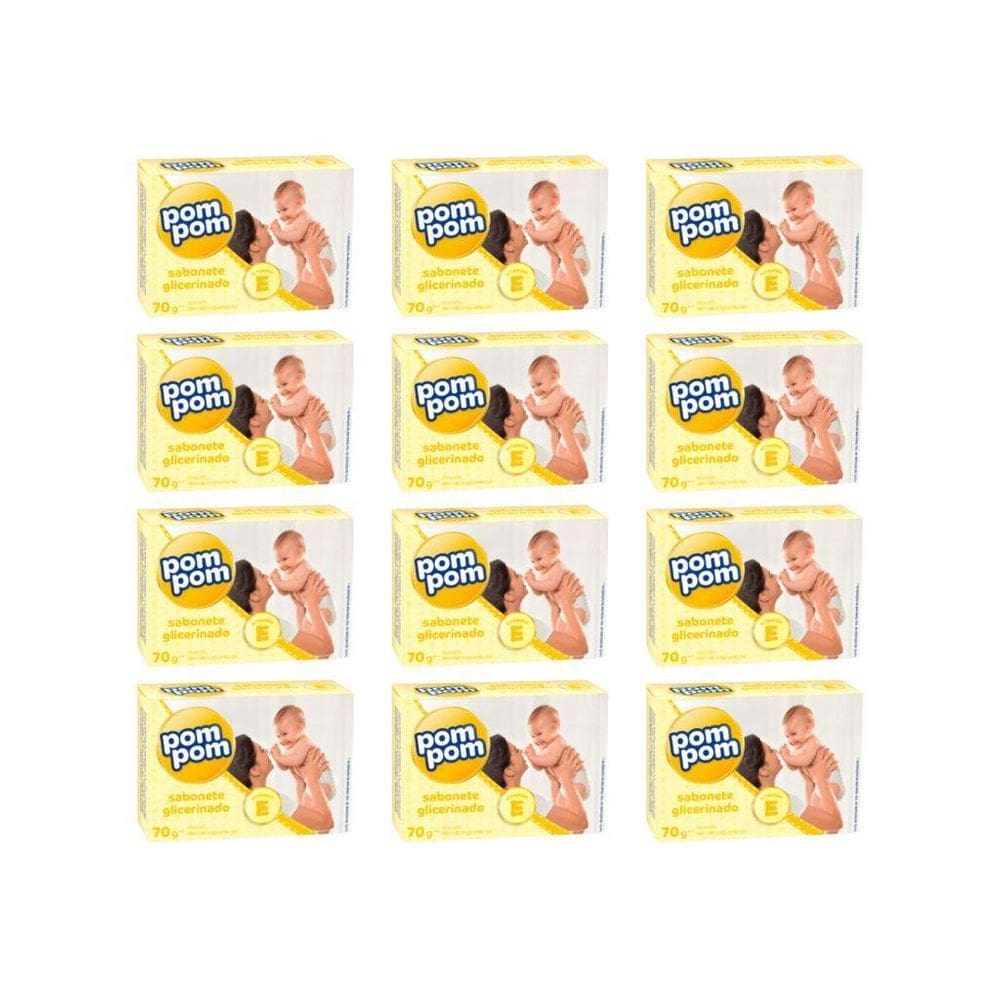 Sabonete Pom Pom 70G Glicerina - Kit Com 12Un