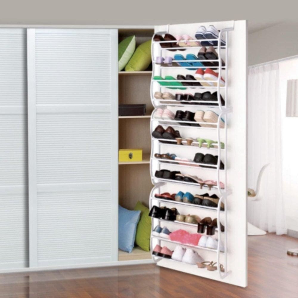 Sapateira Vertical De Parede E Porta Para 36 Pares Branca