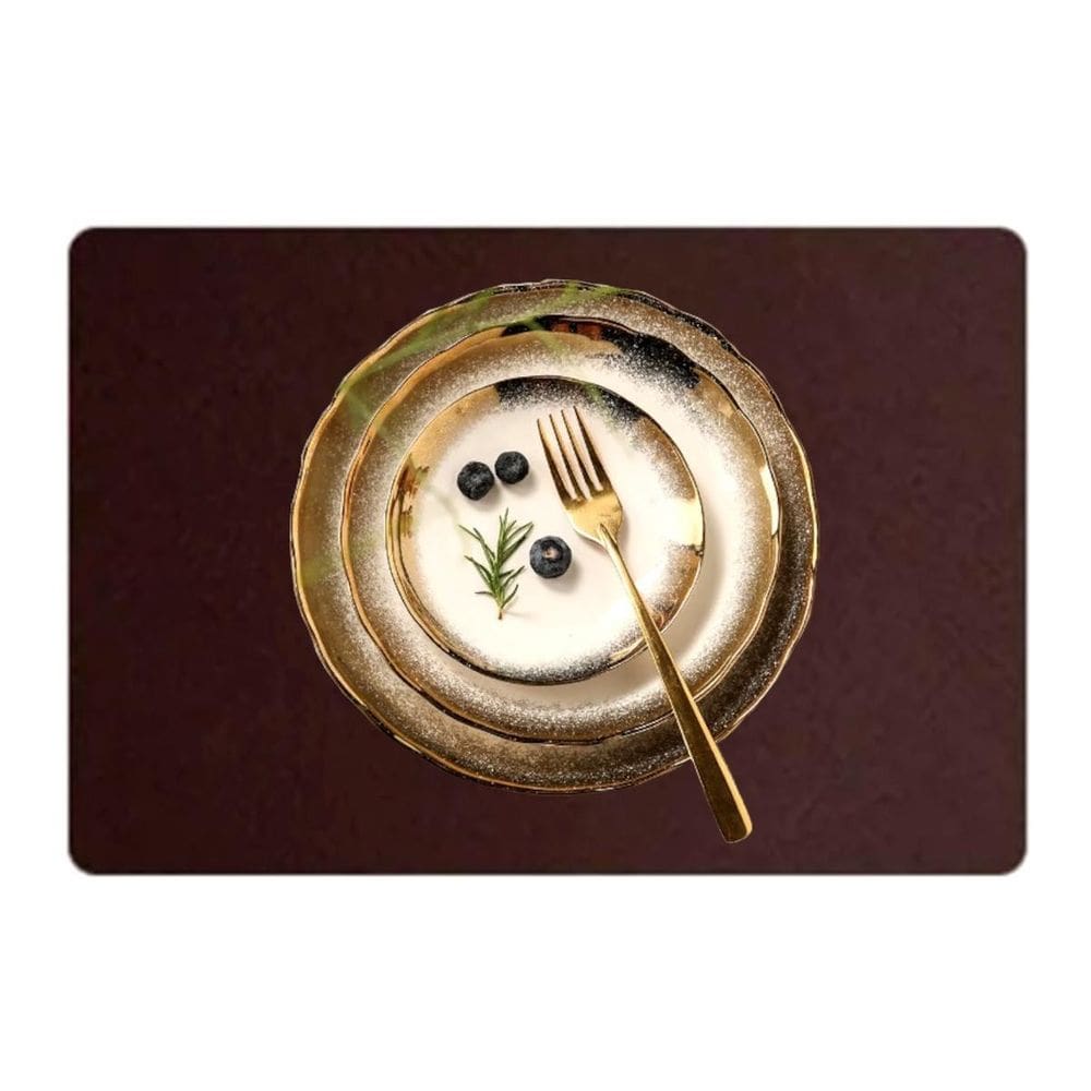 Jogo Americano Sousplat Retangular 50 Pçs Limpa Facil Couro