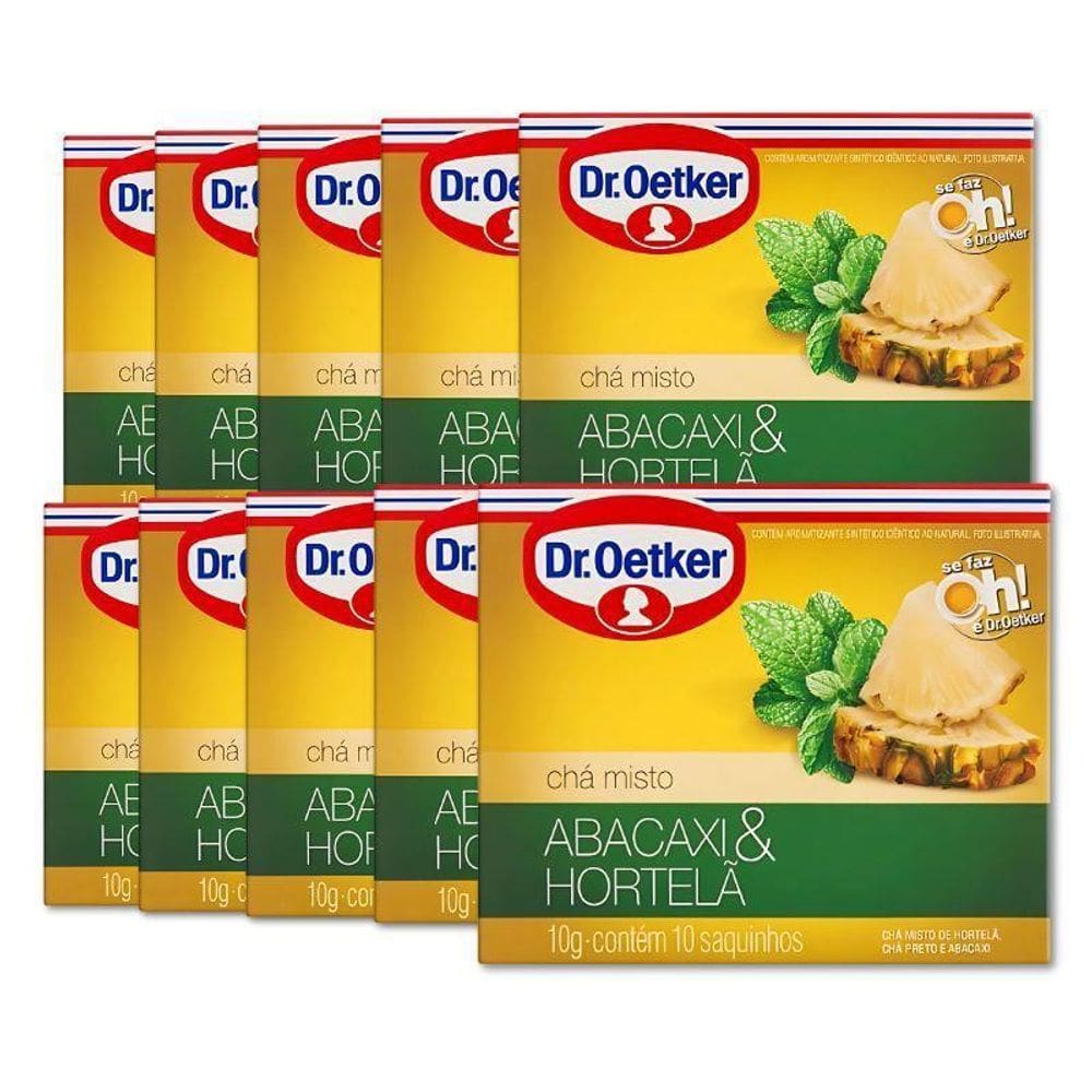 Chá Dr. Otker Abacaxi E Hortelã Kit 10 Caixas 100 Saquinhos