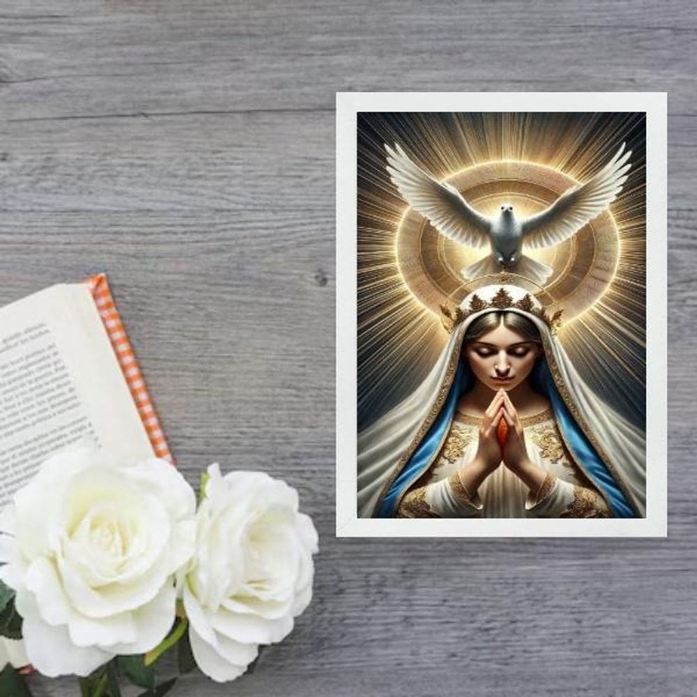 Quadro Virgem Maria E O Espírito Santo 45X34Cm