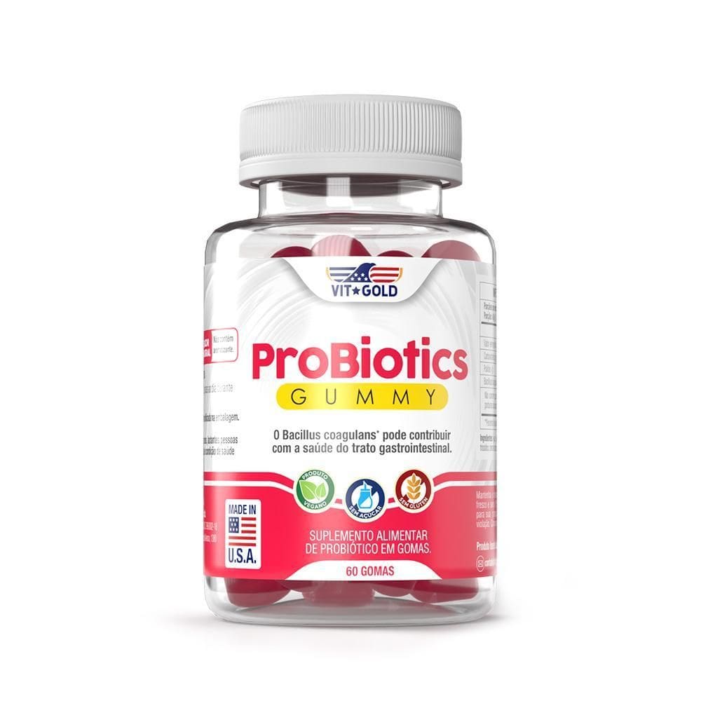 Gummies Probióticos Vitgold 60 Gomas Mastigáveis