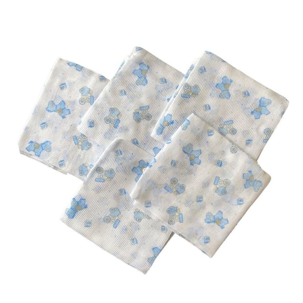 Kit 5 Fralda De Pano Minasrey 60X60Cm Estampada Masculino