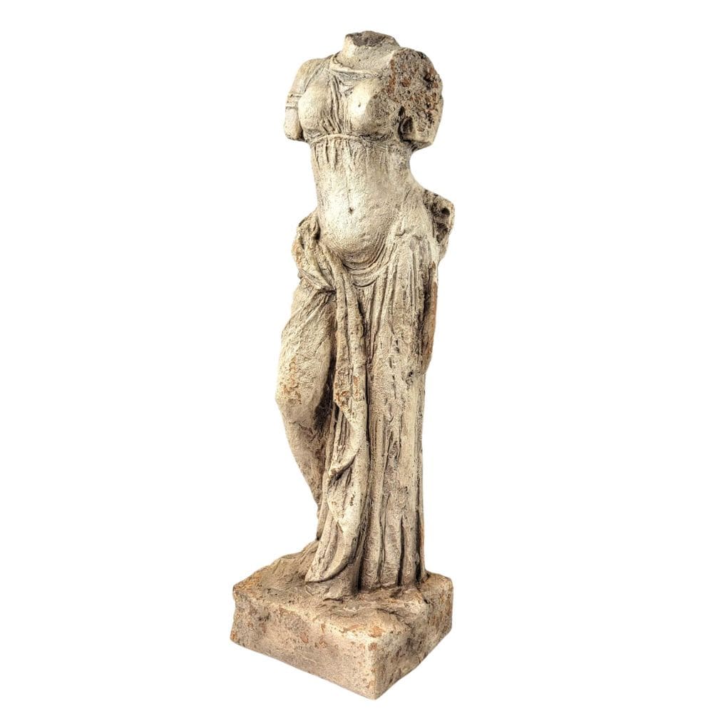 Escultura Deusa Grega Decorativa Estatueta Rústica Marrom