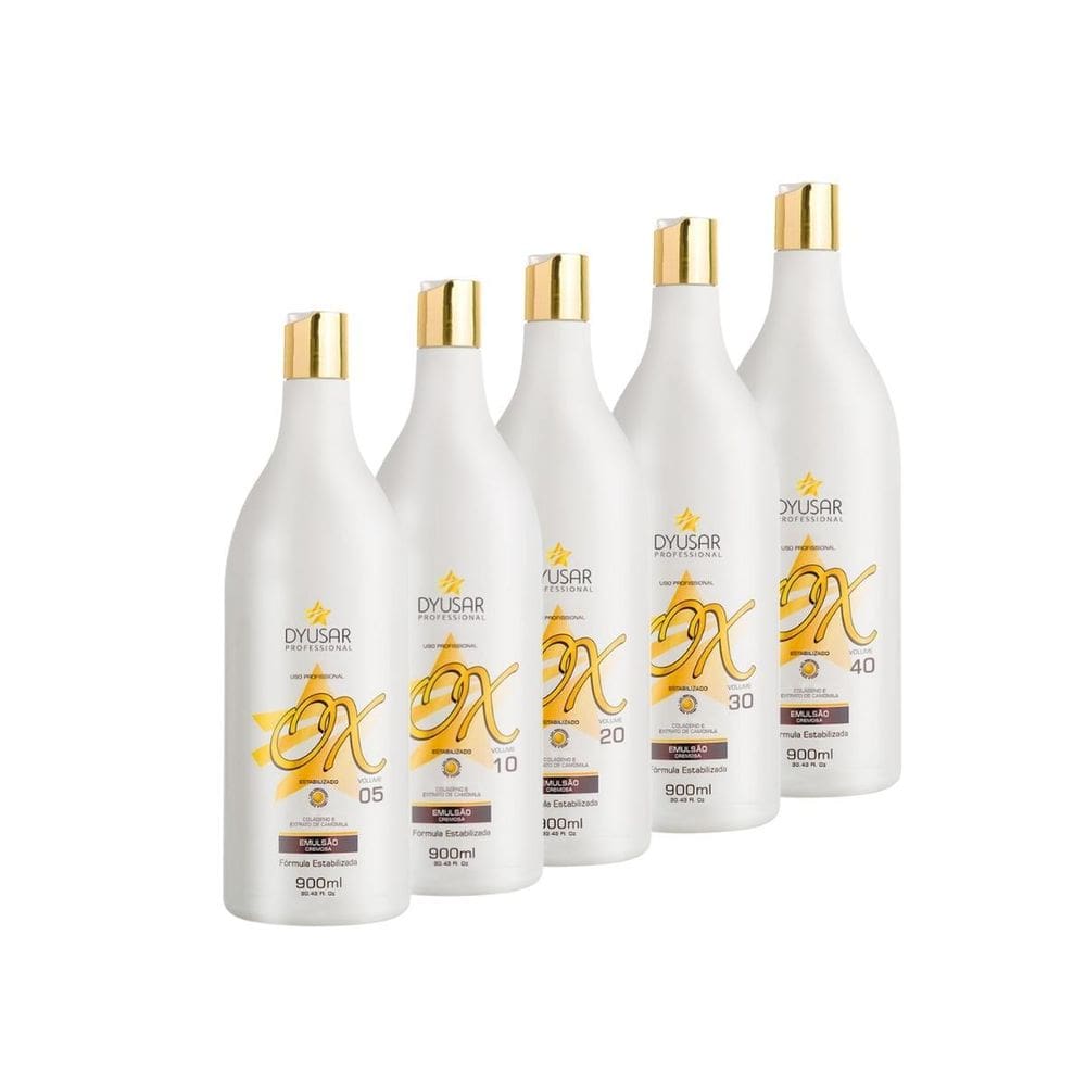 Kit 5 Ox Água Oxigenada E Oxidante Estabilizada Profissional