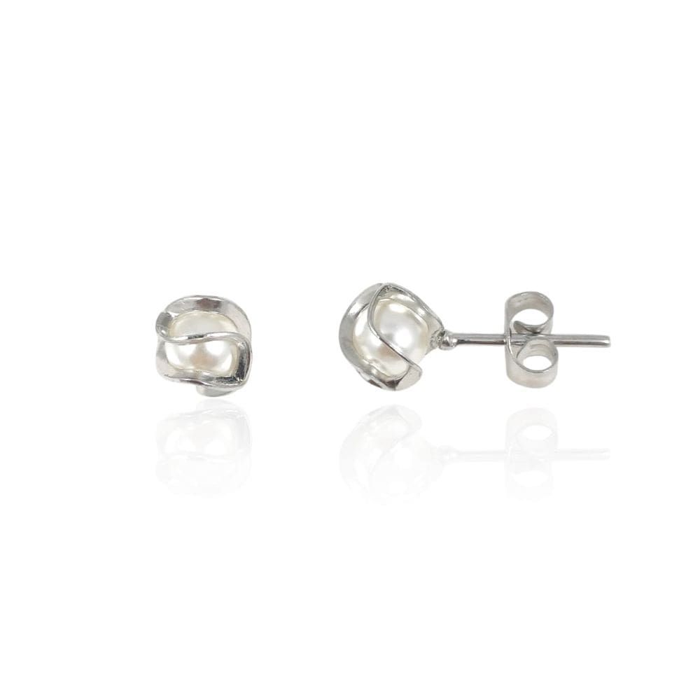 Brinco Feminino de Pérola 5mm Aço Cirúrgico Antialérgico