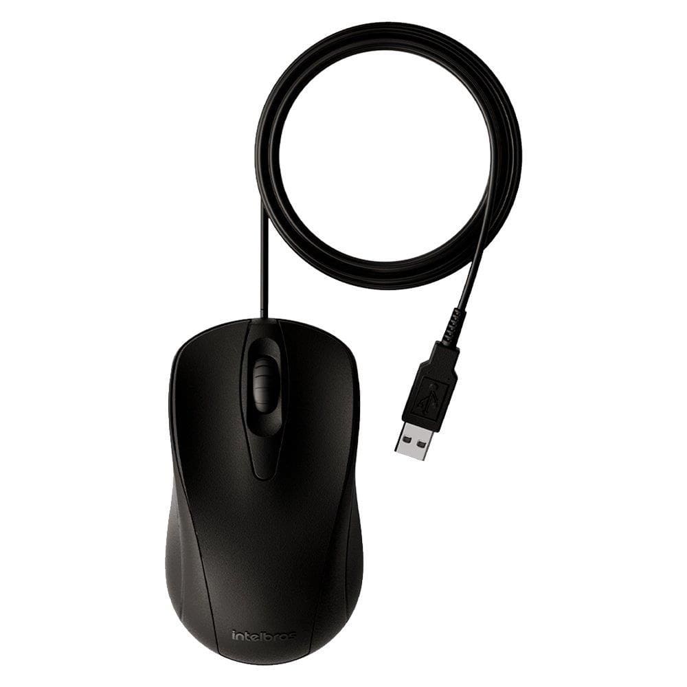 Mouse Óptico Intelbras MCI20 | Com Fio, Preto