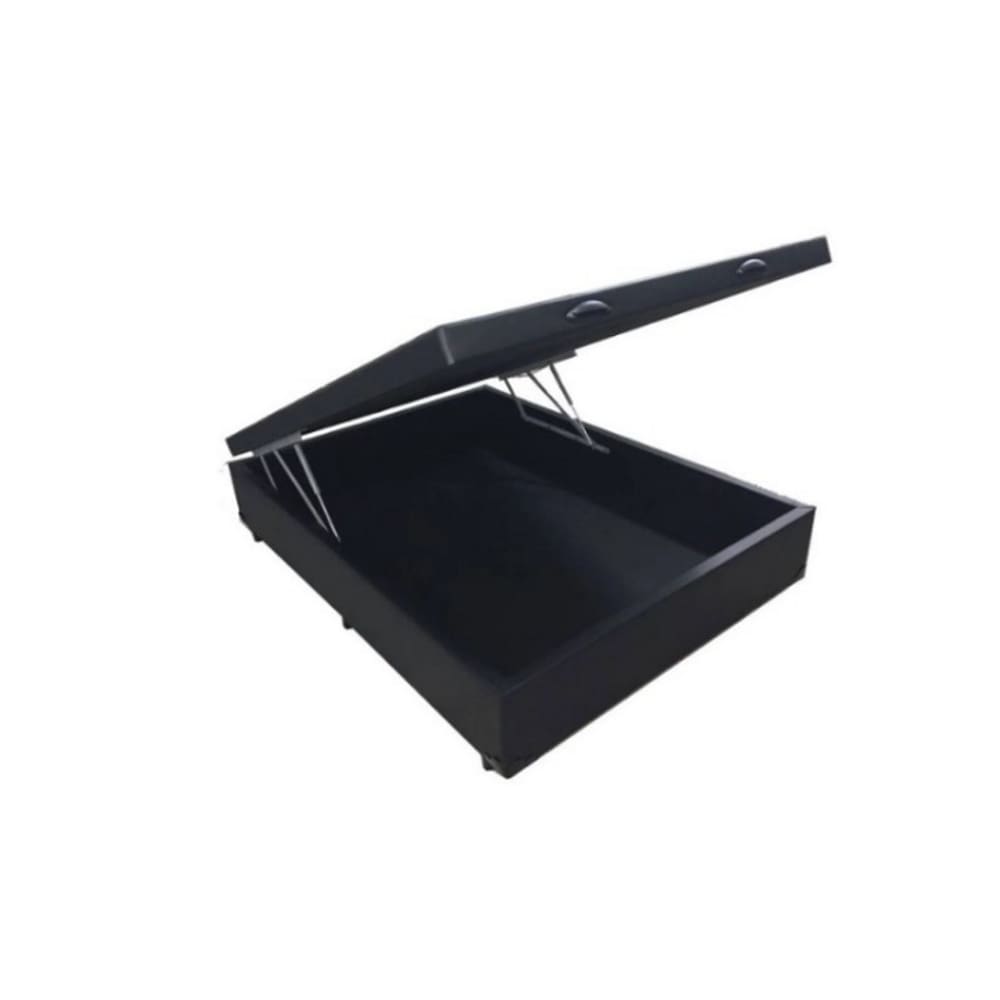 Cama Box Baú Casal 138 Bello Box - Tecido Sintético Preto