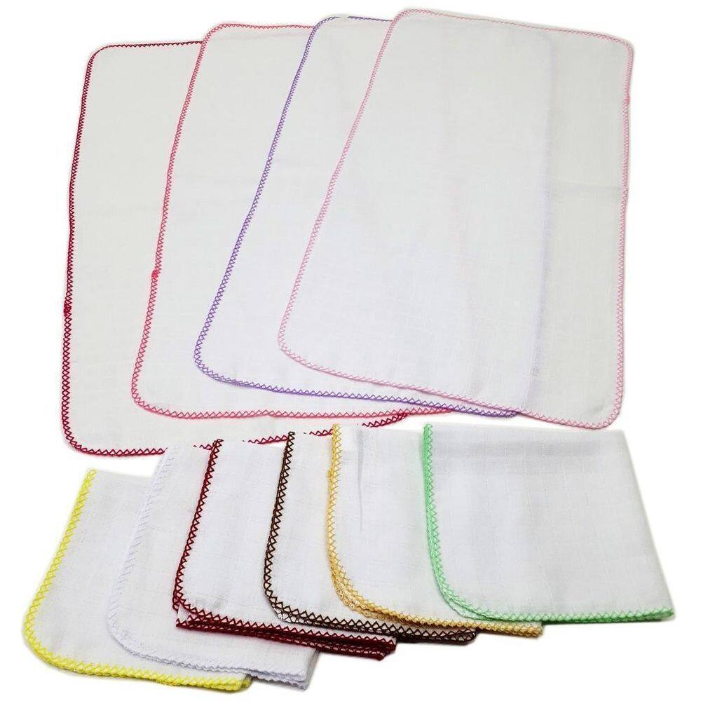 5 Fralda Quadriculada De Ombro 33X68Cm Com Crochê Feminino