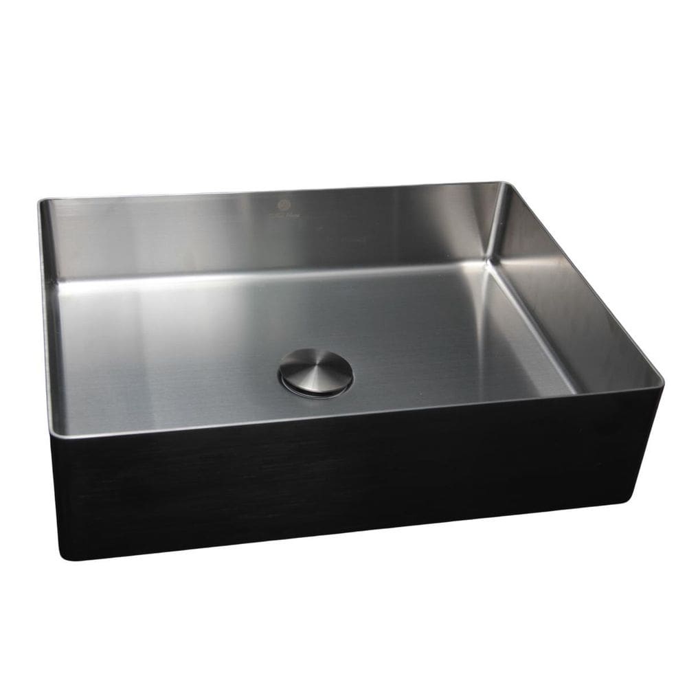 Cuba Retangular Banheiro Inox 304 Escovada Com Válvula Click
