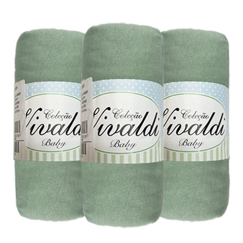 3 Lençol Verde De Berço Com Elástico Malha