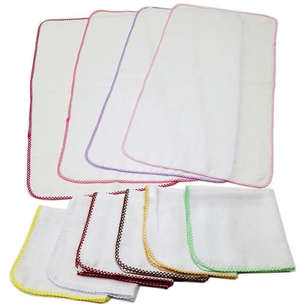 5 Fralda Quadriculada De Ombro 33X68Cm Com Crochê Feminino