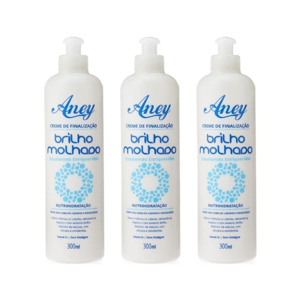 Finalizador Aney Marcia 300Ml Brilho Molhado - Kit Com 3Un