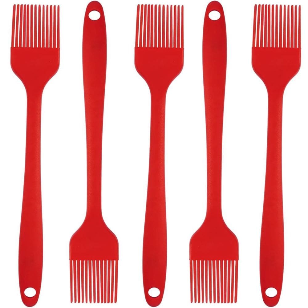 Pincel Culinario De Silicone Vermelho Kit 05 Un