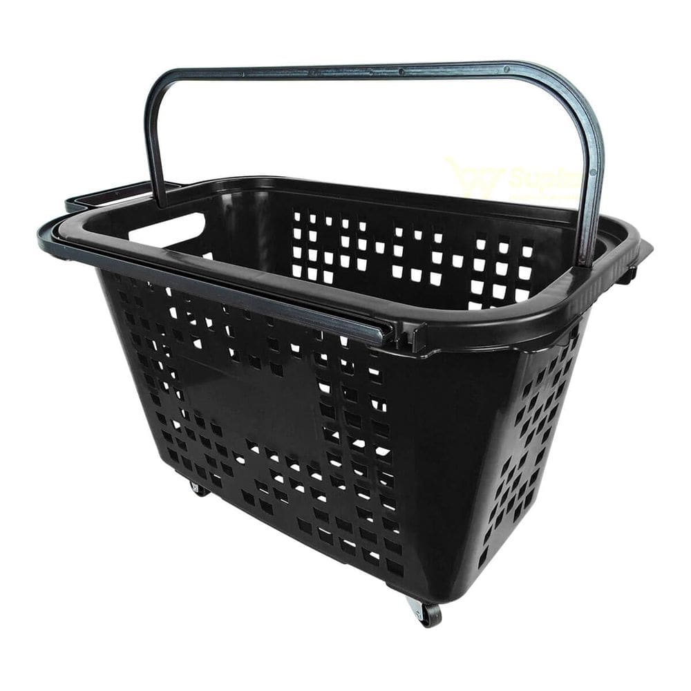 Cesta De Compras Com Rodas 40L Preta