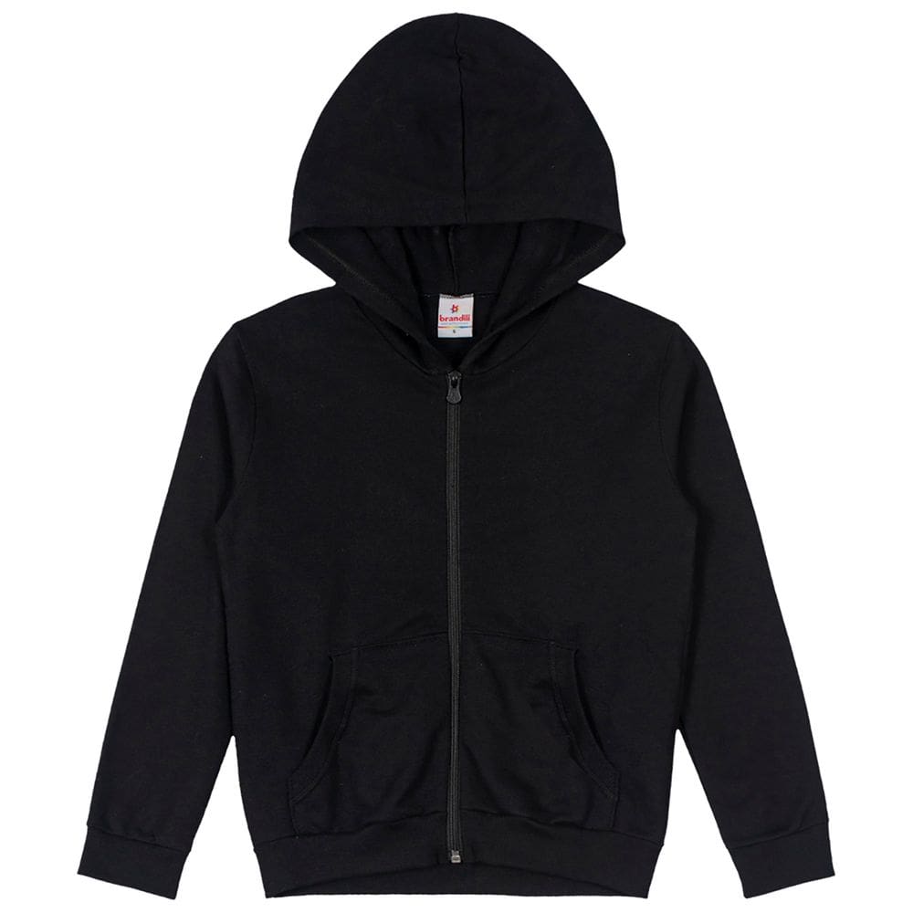 Jaqueta infantil menino em moletom Brandili Preto