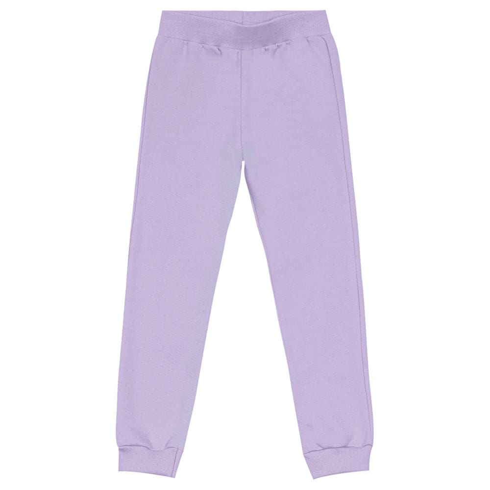 Calça jogger infantil menina em moletom Brandili Lilás