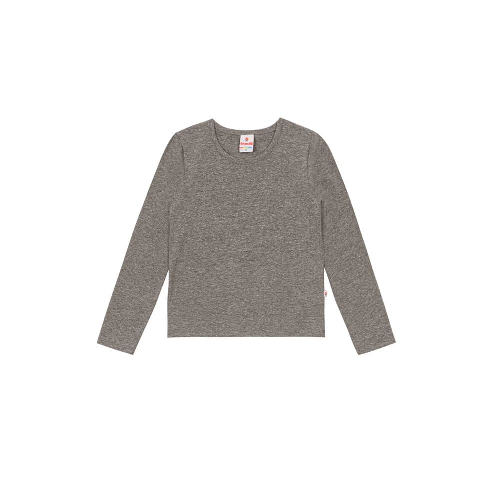 Blusa básica infantil menina em cotton Brandili Cinza