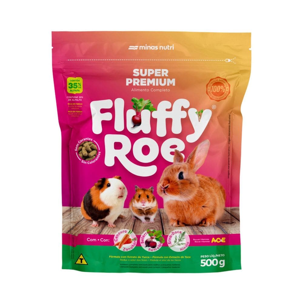 Fluffy Roe 500G Alimento Para Coelhos E Roedores