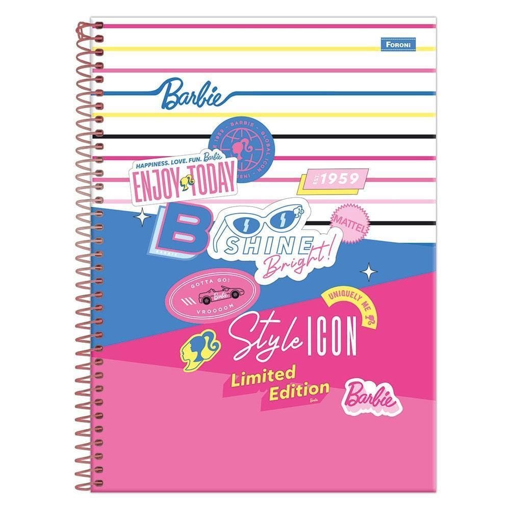 Caderno Univ 1 Matéria 80Fls Barbie Style Icon Foroni