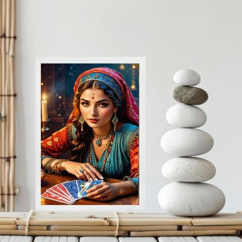 Quadro Cigana Sarita - Baralho 33X24Cm