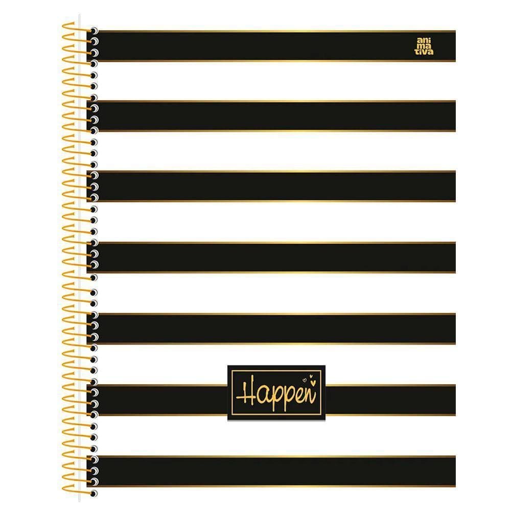 Caderno Colegial 10 Matérias 160Fls Happen Listras Animativa