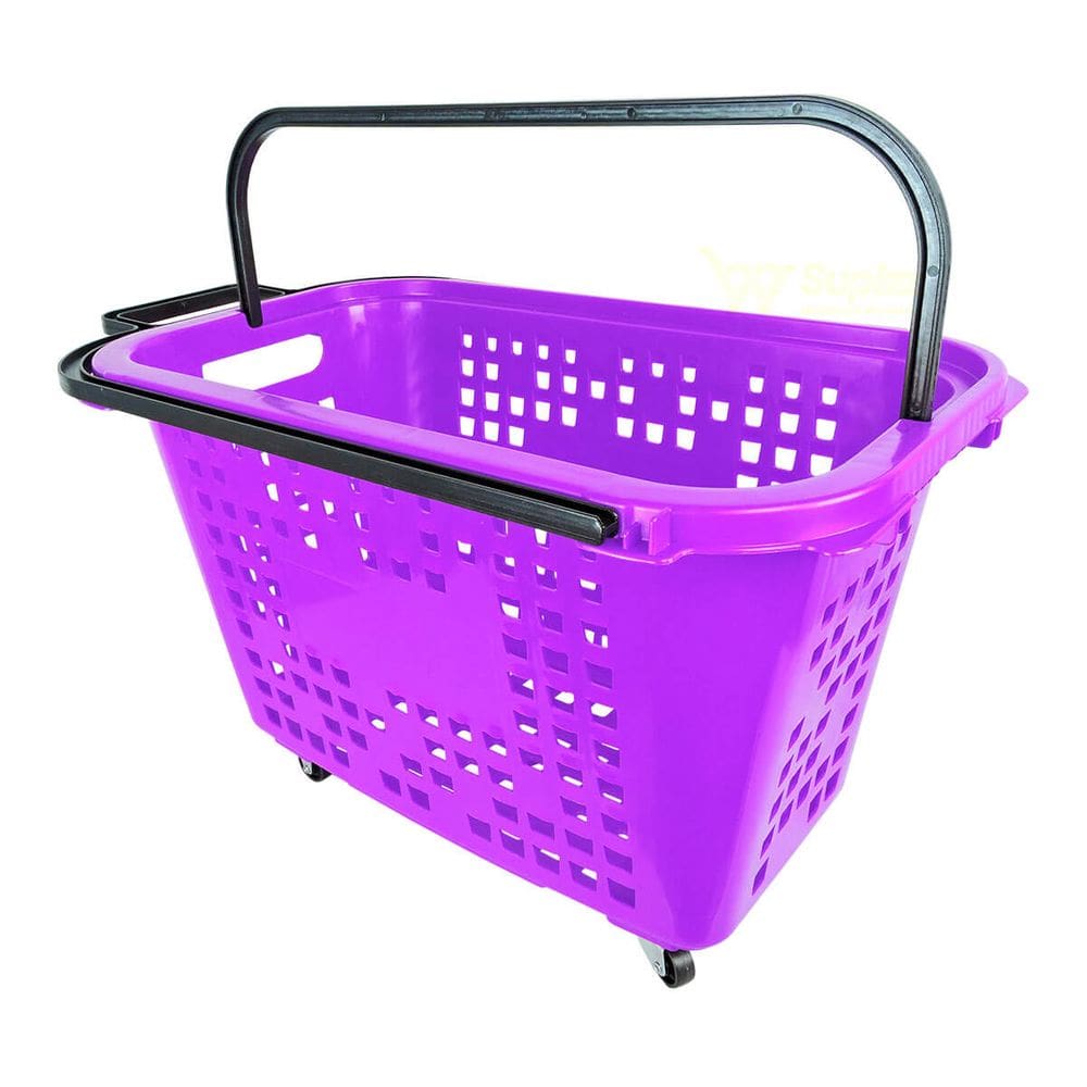 Cesta De Compras Com Rodas 40L Lilás
