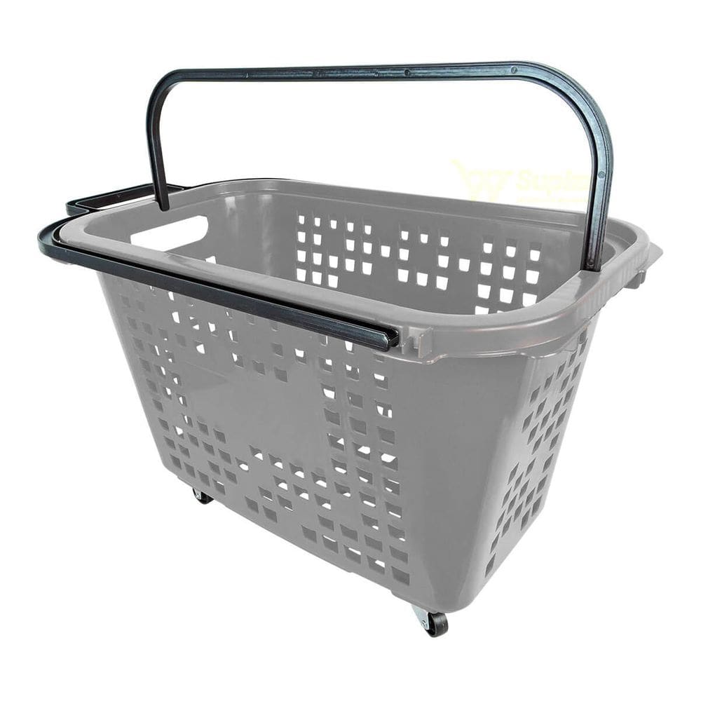 Cesta De Compras Com Rodas 40L Cinza