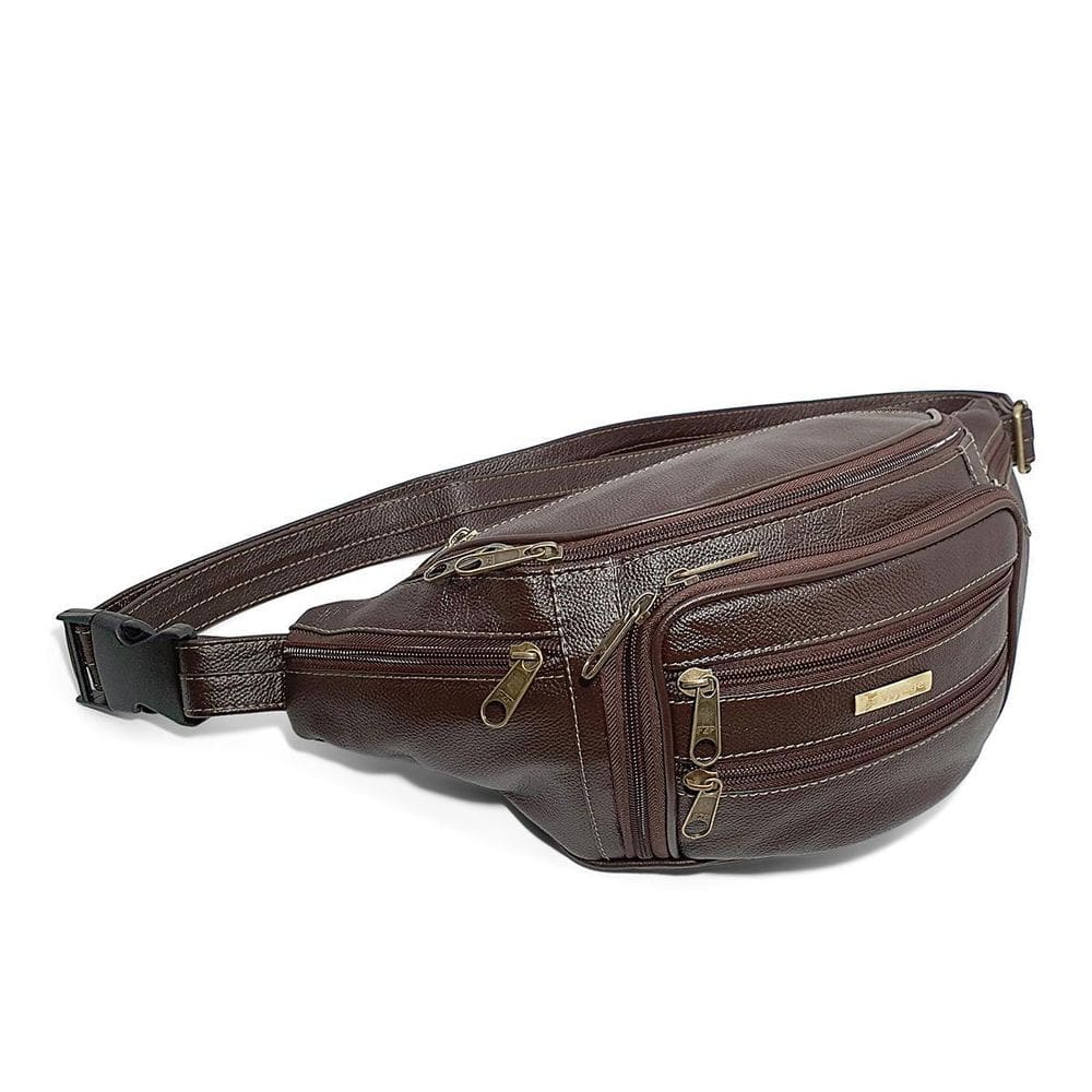 Pochete Masculina De Couro Extra Grande Espaçosa Resistente