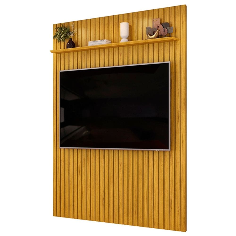 Painel TV 65 Pol 183cm Suspenso Ripado Noah D04 Cedro - Mpozenato