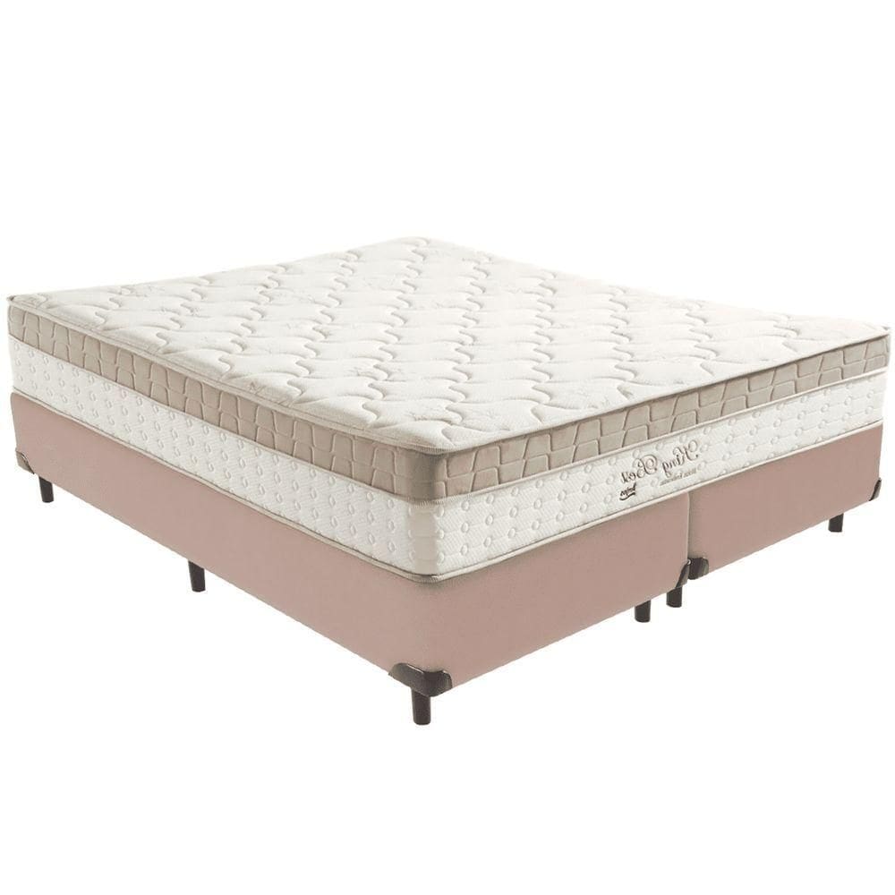 Cama Box Bege E Colchão King Best Molas Ensacadas King 193x203x33 Anjos